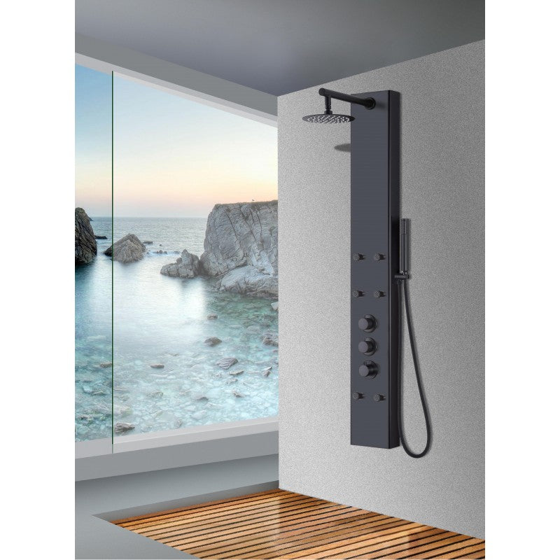 Colonne de douche en aluminium Evos Boutiques étagée