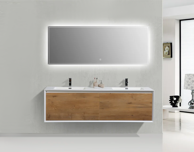 Flores 60" - Matte White + F.Oak