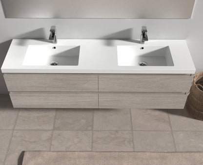 Evos Boutiques 72 in oak colour vanity front view