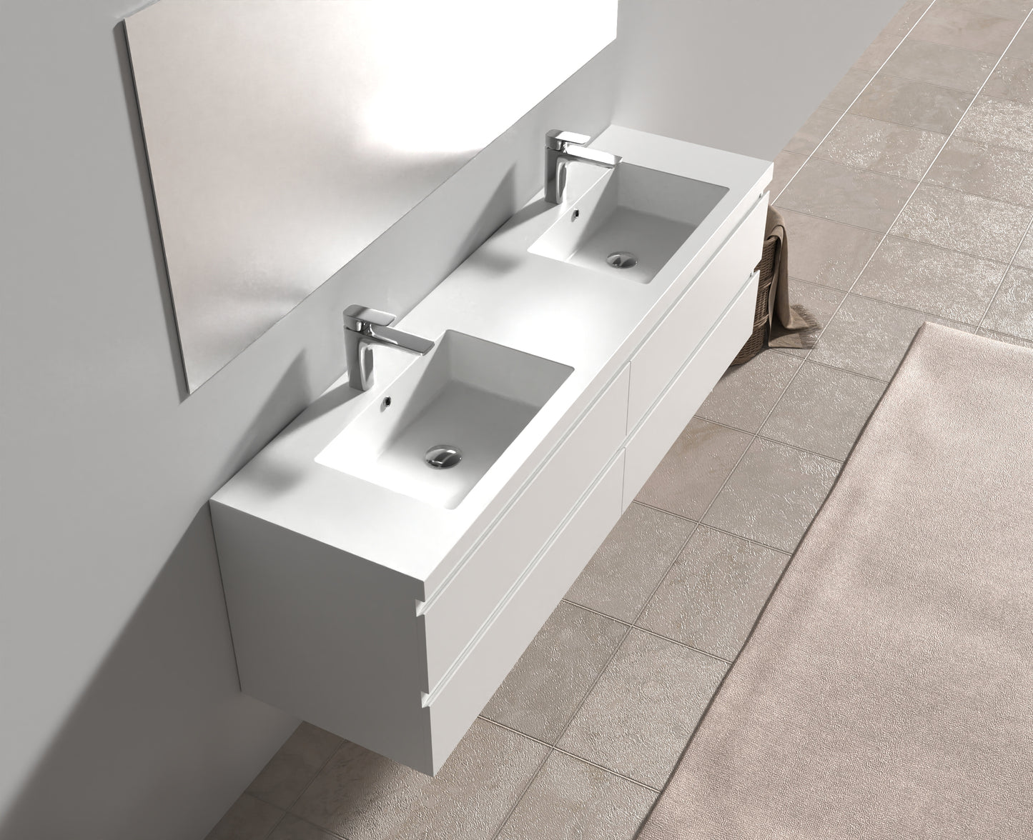 Evos Boutiques 72 in white colour vanity looking down