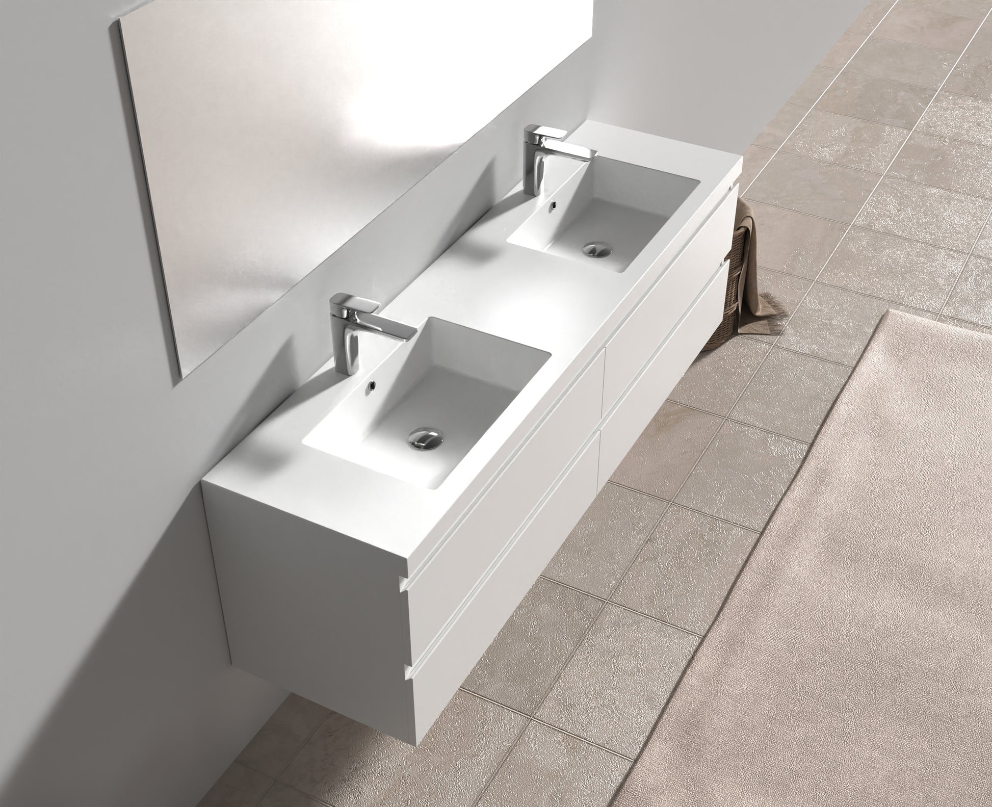 Evos Boutiques 72 in white colour vanity looking down