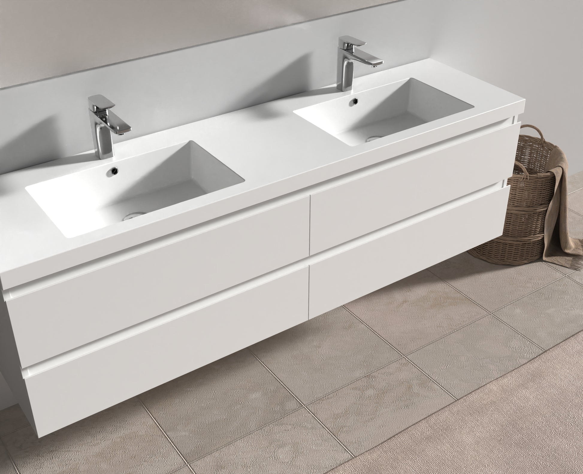Evos Boutiques 72 in white colour vanity side view