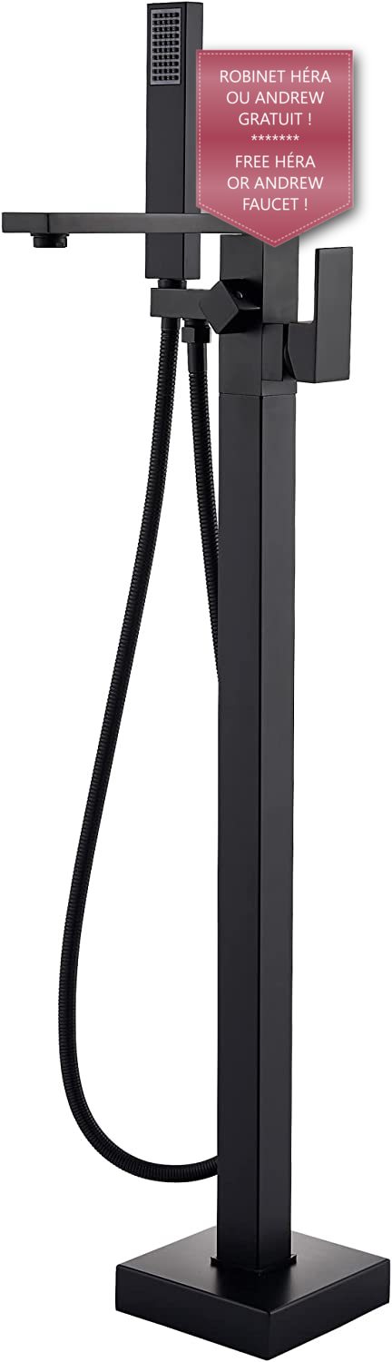 Evos Boutiques acryclic freestanding bathtub black faucet