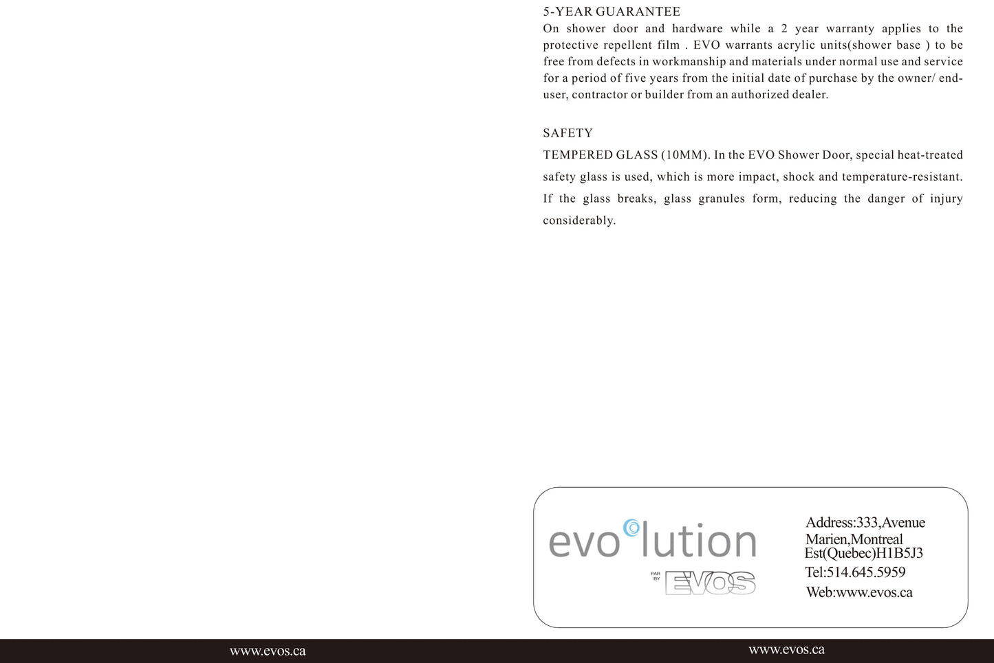Evos Boutiques chrome shower door staged manual 11