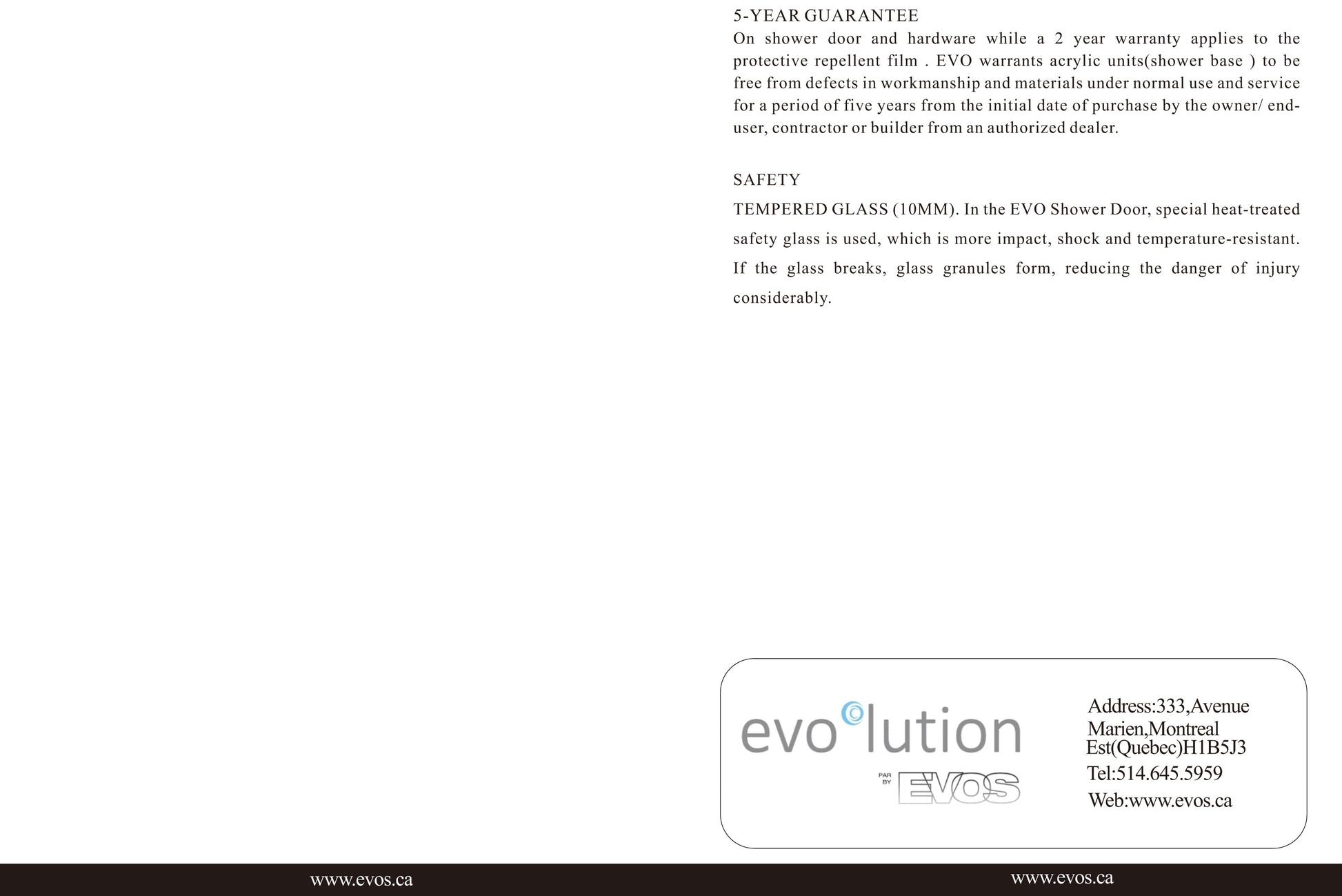 Evos Boutiques chrome shower door staged manual 11