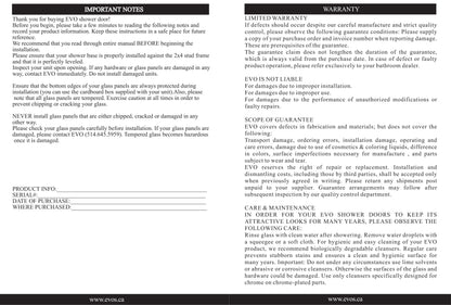 Evos Boutiques chrome shower door staged manual 5