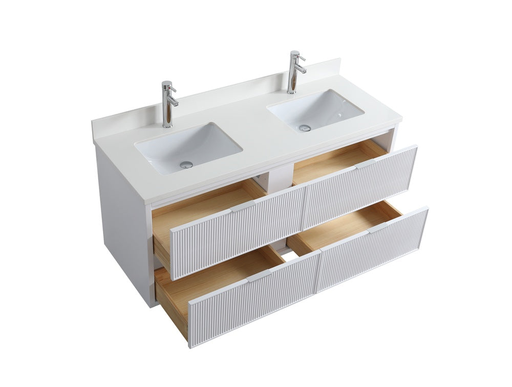 Evos_Brand_Vanity_Unik_Double Vanity Open Drawers & Top View
