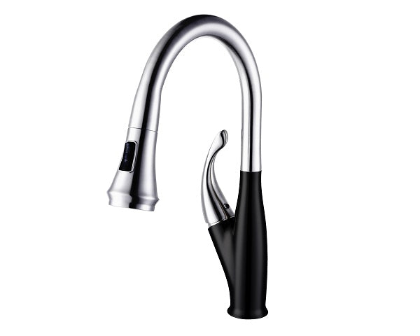 One Handle Pull out Kitchen Faucet with Black & Chrome