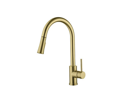 Single Handle Pull Down Kitchen Faucet gold  