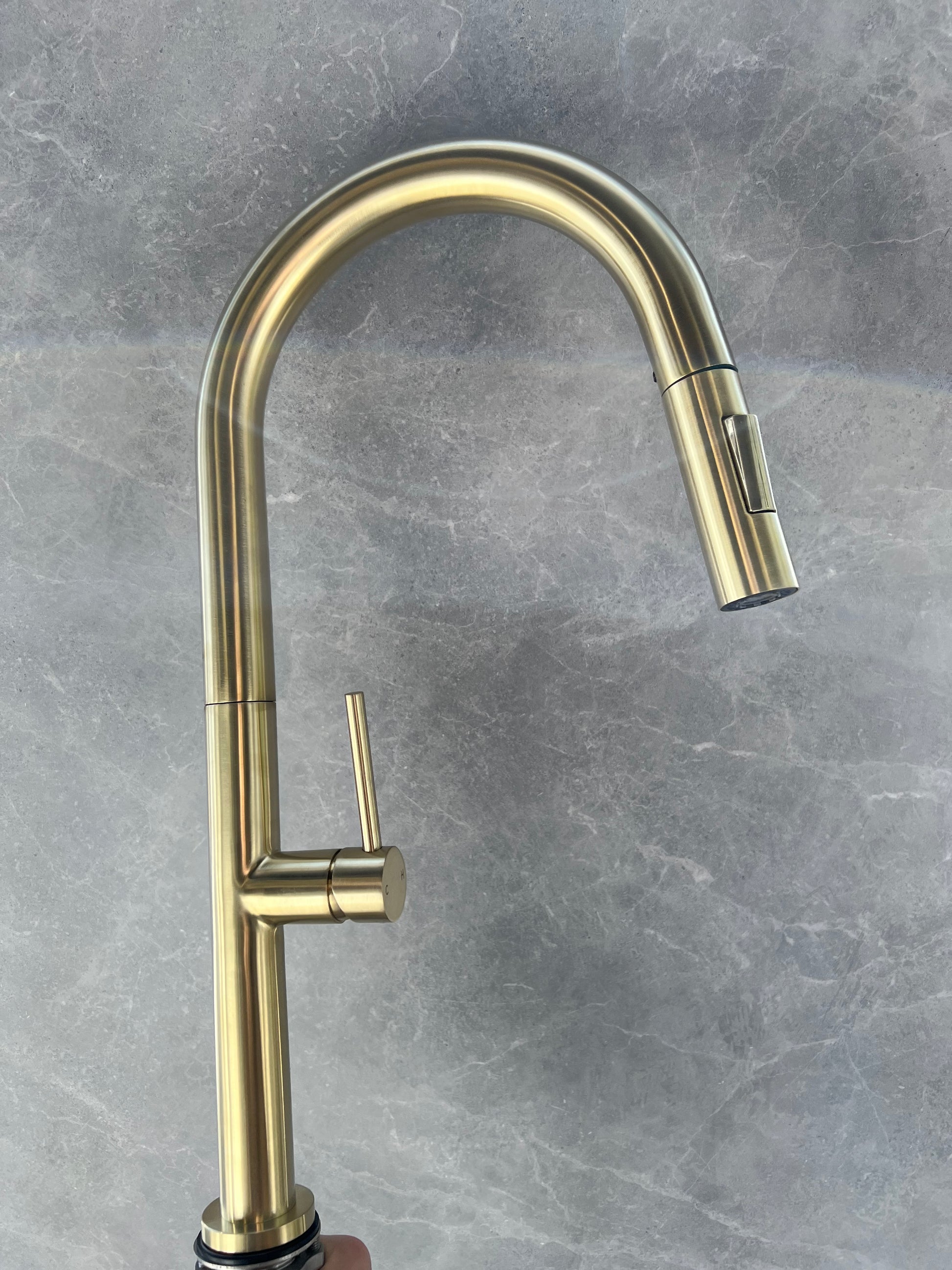 champagne Gold  Kitchen Faucet with Pull Down close view